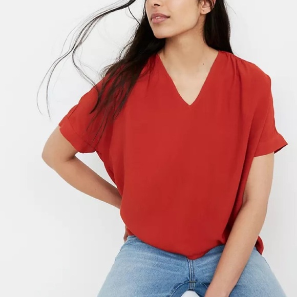 Madewell Drapey V-Neck Button-Back Top S - Picture 2 of 8